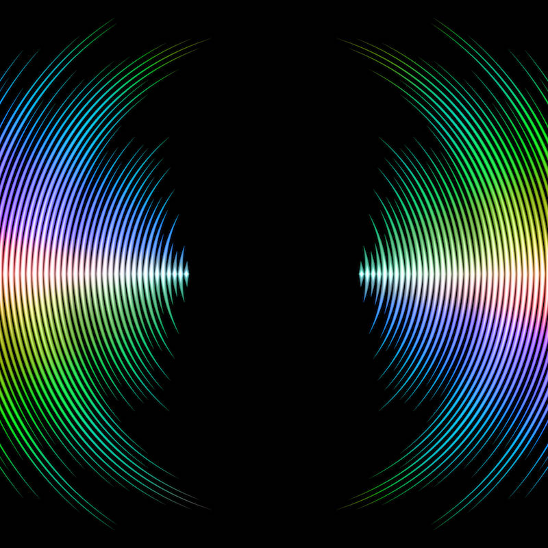 Music cover with waveform as a vinyl grooves