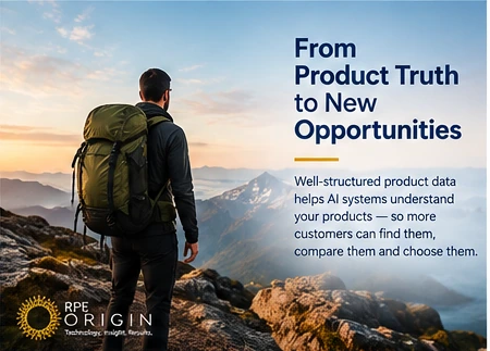 Commerce leader overlooking a landscape representing opportunities created by reliable product data